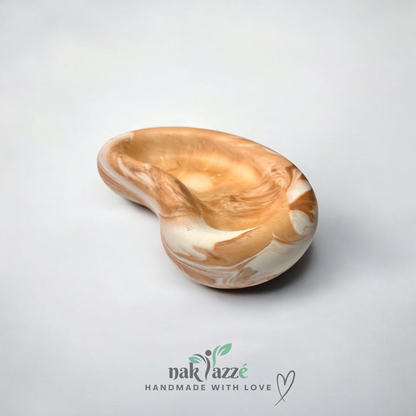 Handcrafted Jesmonite Decorative Bowl - Peapod Marble Design | Minimalist Home Decor | Nakyazze