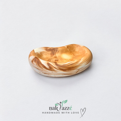 Handcrafted Jesmonite Decorative Bowl - Peapod Marble Design | Minimalist Home Decor | Nakyazze