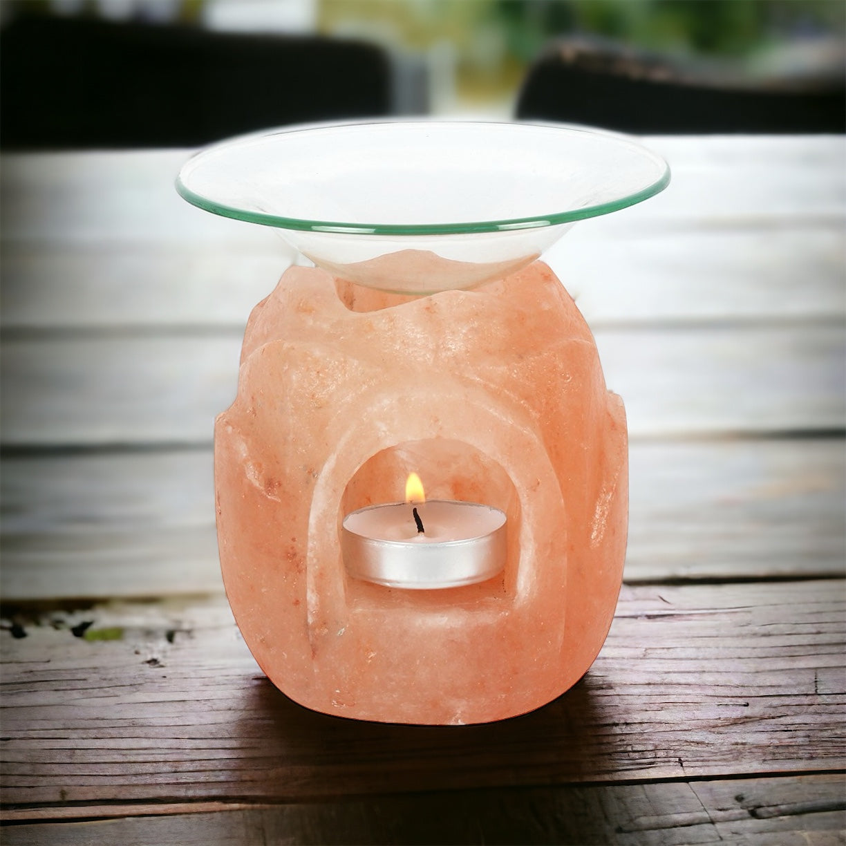 Lotus Flower Shaped Himalayan Salt Oil & Wax Melt Burner - Nakyazze