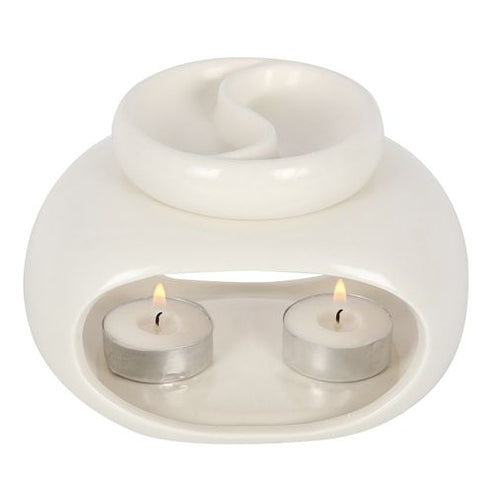 Off White Double Oil & Wax Melt Burner - Nakyazze