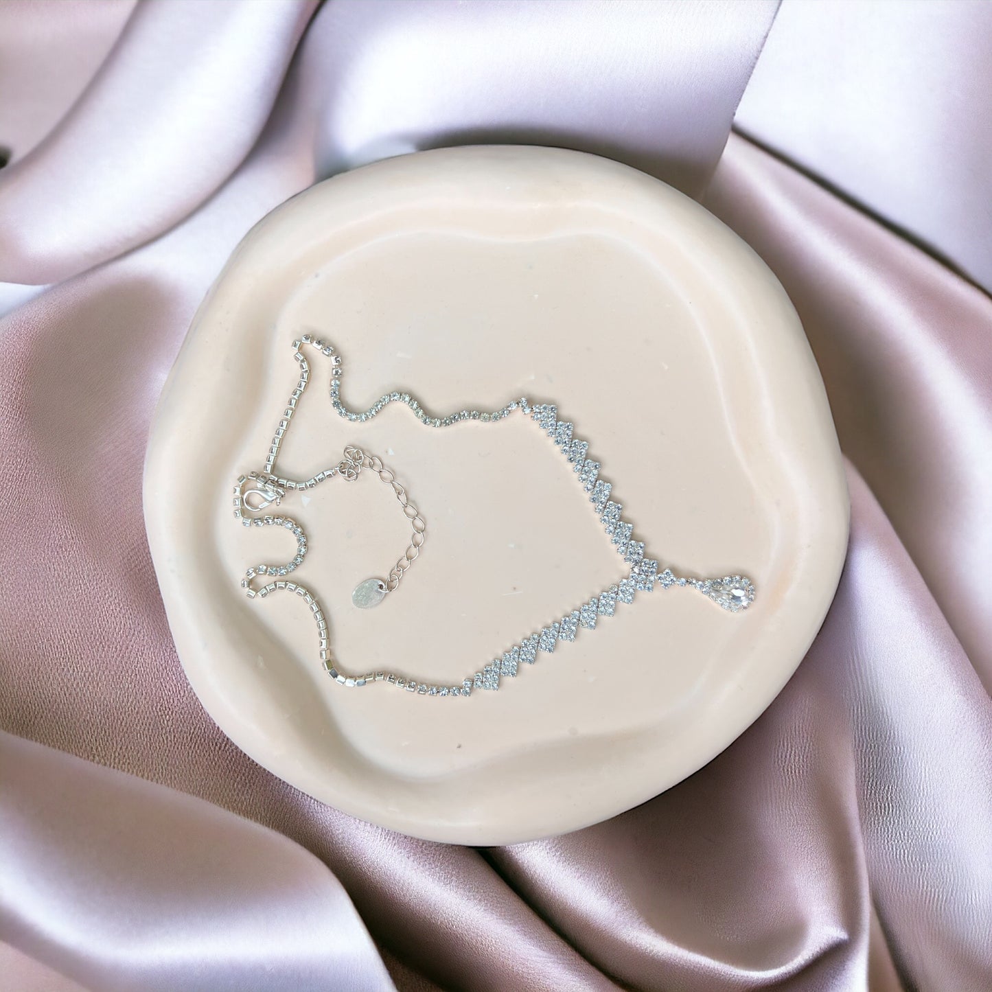 Handmade Beige Round Cloud Jesmonite Decorative Trinket Tray | Candle Tray - Nakyazze